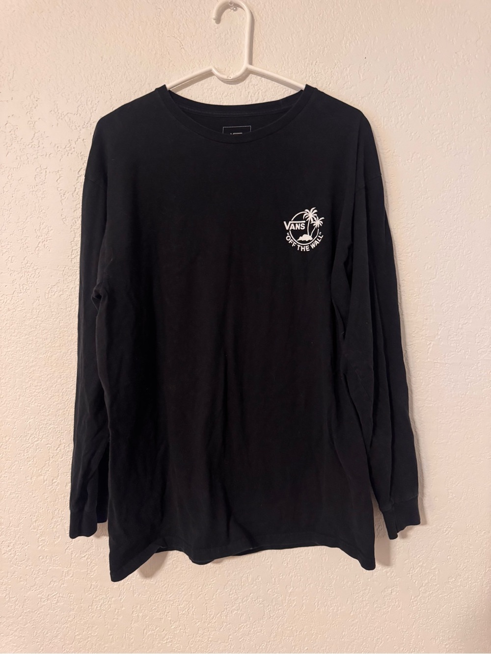 Vans Black Long-Sleeve Tee with White Palm Emblem